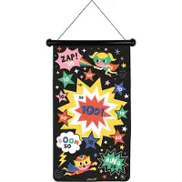 Janod - Spel - Dartspel superhelden - Dubbelzijdig magnetisch dartbord
