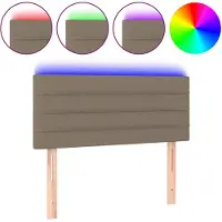 vidaXL Hoofdbord LED 90x5x78/88 cm stof taupe