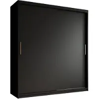 Meubella | Kledingkast mat zwart 180x62x200 schuifdeur