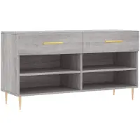 vidaXL Schoenenbank 102x35x55 cm bewerkt hout grijs sonoma eikenkleur
