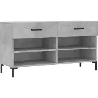 vidaXL Schoenenbank 102x35x55 cm bewerkt hout betongrijs
