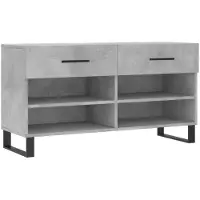 vidaXL Schoenenbank 102x35x55 cm bewerkt hout betongrijs