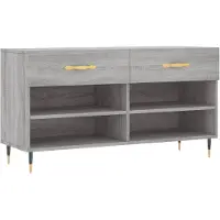 vidaXL Schoenenbank 102x35x55 cm bewerkt hout grijs sonoma eikenkleur