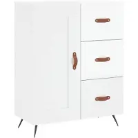vidaXL Dressoir 69,5x34x90 cm bewerkt hout hoogglans wit