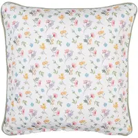 Clayre & Eef Kussenhoes 40x40 cm Wit Groen Katoen Vierkant Bloemen Wit