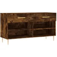 vidaXL Schoenenbank 102x35x55 cm bewerkt hout gerookt eikenkleurig