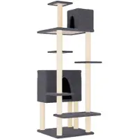 vidaXL Kattenmeubel met sisal krabpalen 154 cm donkergrijs