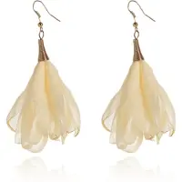 Deja Jewels Grote Kwast Oorbellen LGT JWLS - Beige Geel