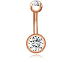 LGT JWLS Chirurgisch Edelstaal Navelpiercing - Zirkonia - Rose