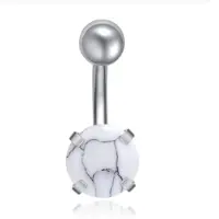 LGT JWLS Edelstaal Navelpiercing - Howliet & Zilver