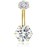 LGT JWLS Piercing met 6-kant Zirkonia - Hexagon Goudkleurig