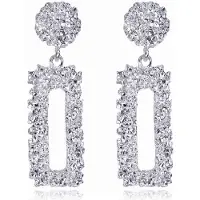 Cilla Jewels Cilla Chunky Rechthoekige Oorbellen - Silver