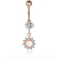 Cilla Jewels Cilla Navelpiercing met Hangertje - Zon Rose Goudkleurig