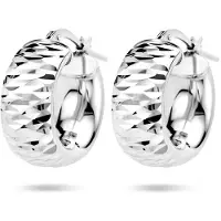 The Jewelry Collection oorringen gediamanteerd zilver gerhodineerd 1336677