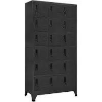 vidaXL Lockerkast 90x40x180 cm staal antracietkleurig
