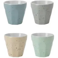 Excellent houseware Koffiekopjes bekerset - 4x stuks - porselein - 90 ml - gekleurd - Bekers