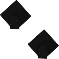 Excellent houseware Zelfklevende haakjes rvs keuken/badkamer/kleding/ophang - zwart - 12x - Handdoekhaakjes