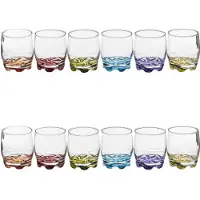 Secret De Gourmet Set van 12x stuks drinkglazen/waterglazen kleurenmix 310 ml - Drinkglazen