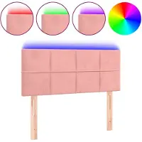 vidaXL Hoofdbord LED 80x5x78/88 cm fluweel roze