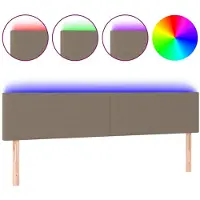 vidaXL Hoofdbord LED 160x5x78/88 cm stof taupe