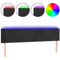 vidaXL Hoofdbord LED 200x5x78/88 cm fluweel zwart