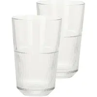 Excellent houseware Drinkglazen - 8x - transparant - 360 ml - 8x13 cm - Drinkglazen