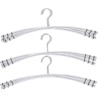 Alpina kledinghangers - 9x - zilver - RVS - L45,5 x B16 x H1,2 cm - Kledinghangers