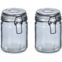 Zeller Weckpotten/inmaakpotten - 2x - 250 ml - glas - met beugelsluiting - D8 x H10 cm - Weckpotten