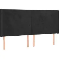 vidaXL Hoofdbord met randen 203x16x118/128 cm fluweel zwart