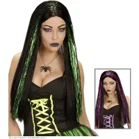 Widmann Kassandra Wig zwart / paarse tinsel