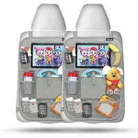 Nince premium luxe & stevige autostoel organizer met tablet houder - SET VAN 2 - Auto stoel organiser - Grijs
