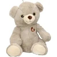 Sandy Pluche speelgoed knuffeldier Teddybeer grijs van 28 cm - Knuffelberen