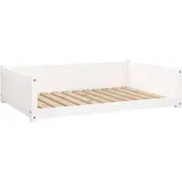 vidaXL Hondenmand 105,5x75,5x28 cm massief grenenhout wit