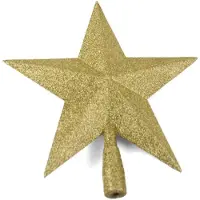 Gerimport Kunststof kerstboom ster piek goud 27 cm - Kerstpieken - kerstboompieken