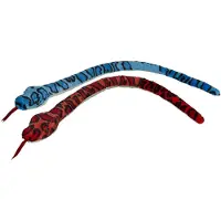 Ravensden Pluche knuffel dieren set 2x Slangen blauw en rood van 100 cm - Knuffeldier