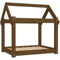 vidaXL Hondenbed, honingbruin, 71x55x70 cm, massief grenenhout