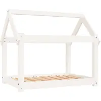 vidaXL Hondenbed, wit, 81x60x70 cm, massief grenenhout