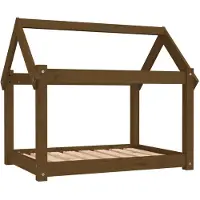 vidaXL Hondenmand 81x60x70 cm massief grenenhout honingbruin