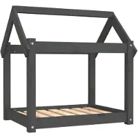 vidaXL Hondenmand 71x55x70 cm massief grenenhout grijs