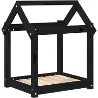 vidaXL Hondenmand 61x50x70 cm massief grenenhout zwart