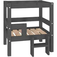 vidaXL Hondenmand 55,5x53,5x60 cm massief grenenhout grijs