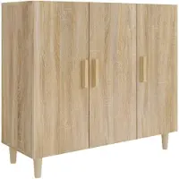 vidaXL Dressoir Sonoma-eikenhout, 90x34x80 cm, houtvezel