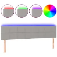 vidaXL Hoofdbord LED 180x5x78/88 cm stof lichtgrijs