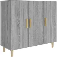 vidaXL Dressoir 90x34x80 cm bewerkt hout grijs sonoma eikenkleurig