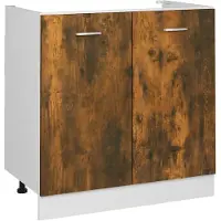 vidaXL Wastafelonderkast Lyon 80x46x81,5 cm gerookt eikenkleurig