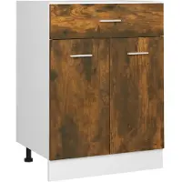 vidaXL Onderkast met lade Lyon 60x46x81,5cm bewerkt hout gerookt eiken