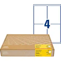 Avery Zweckform AVERY Verzendetiketten, Groot verpakking 8017-300 Klevend A4 Wit 99,1 x 143,5 mm 300 Vellen à 4 Etiketten