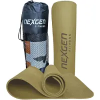 NEXGEN TPE Yogamat l Fitnessmat l Olive Green l 180 x 61 x 0,8 cm | Incl Draagtas