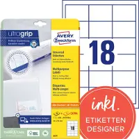 Avery-Zweckform Universele etiketten 6171 (N/A),Wit, Rechthoek, 540 stuk(s), Permanent hechtend
