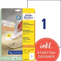 Avery Huismerk L4735REV-25 Afneembare Etiket 210x297